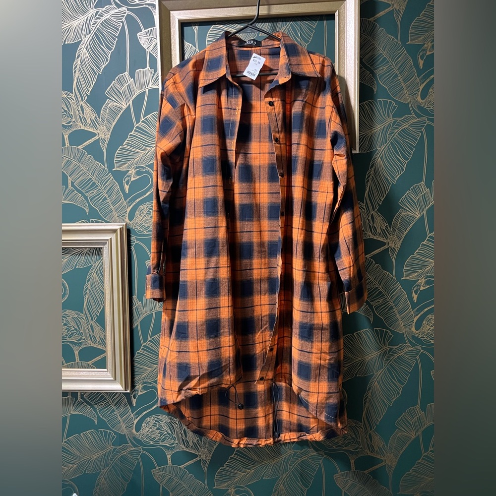 Orange Akira flannel dress